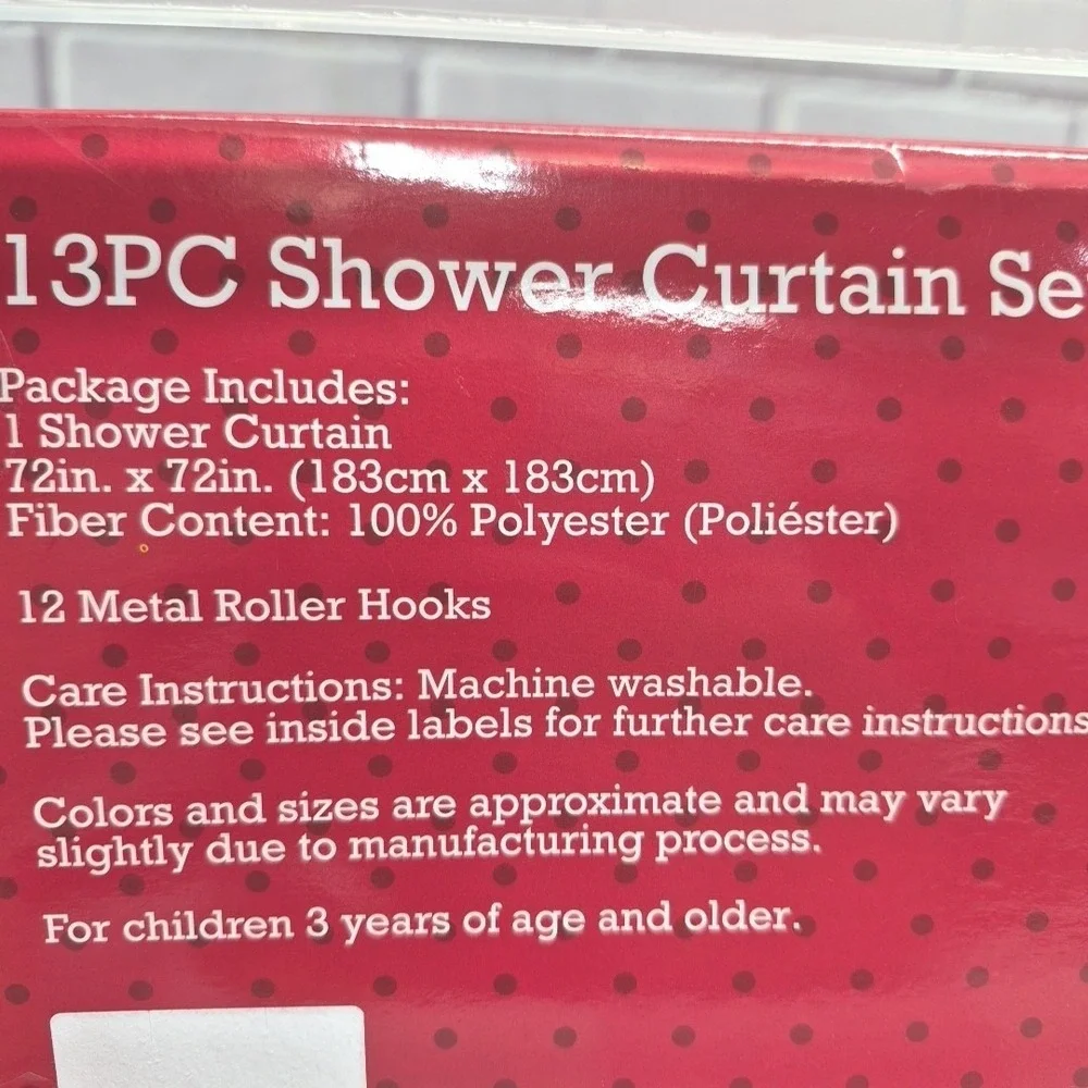 Strawberry Shortcake 13PC Shower Curtain Set Pink Checkered Berry Cute 72x72 NEW